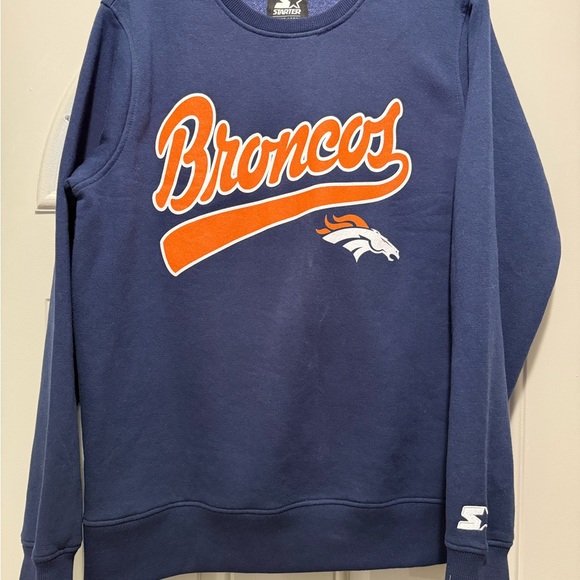 💙🧡 STARTER Broncos Navy and Orange Crewneck Sweater 💙🧡 - Picture 3 of 8